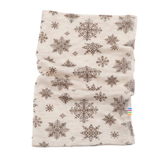 Joha wollen colsjaal  beige met sneeuwvlokken (97419)