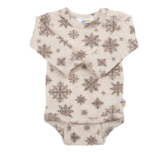 Joha wollen romper beige met sneeuwvlokken (67417)