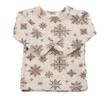 Joha woolen longsleeve beige with snowflakes