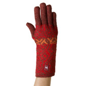 Apu Kuntur baby alpaca gloves red with motive