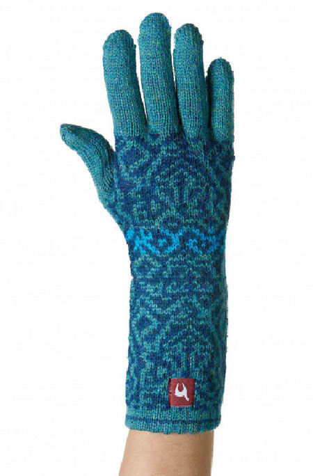 Apu Kuntur baby alpaca gloves red with motive
