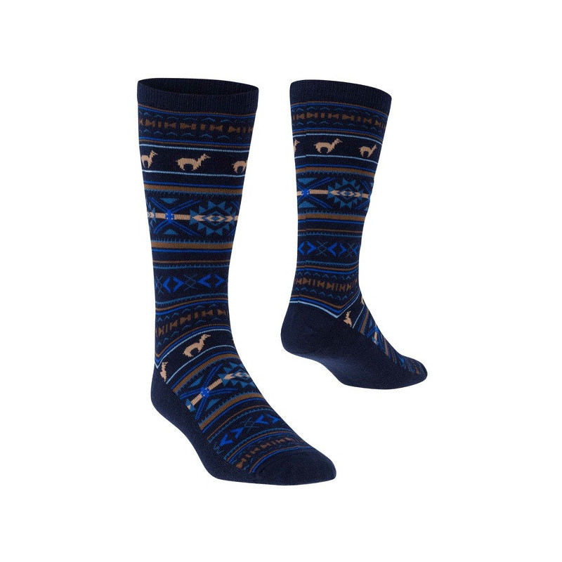 Apu Kuntur socks alpaca wool socks blue with motive