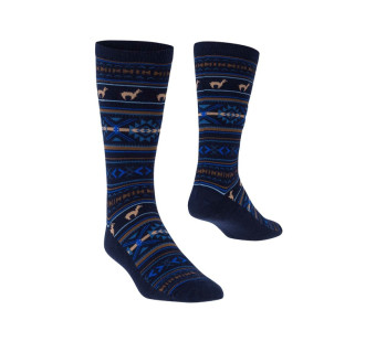 Apu Kuntur socks alpaca wool socks blue with motive