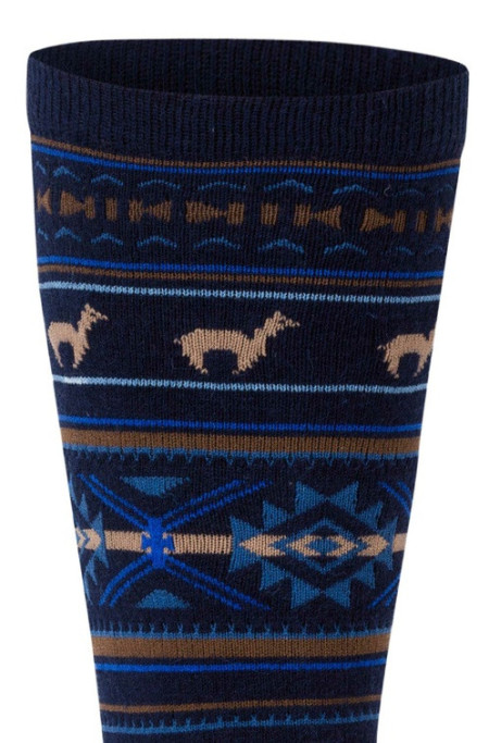 Apu Kuntur socks alpaca wool socks blue with motive