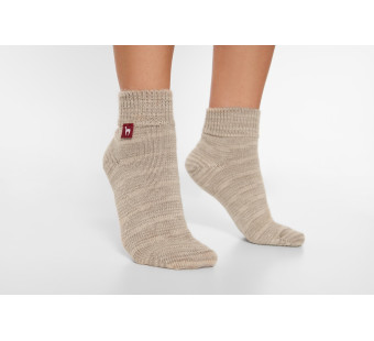 Apu Kuntur sand mottled alpaca wool socks