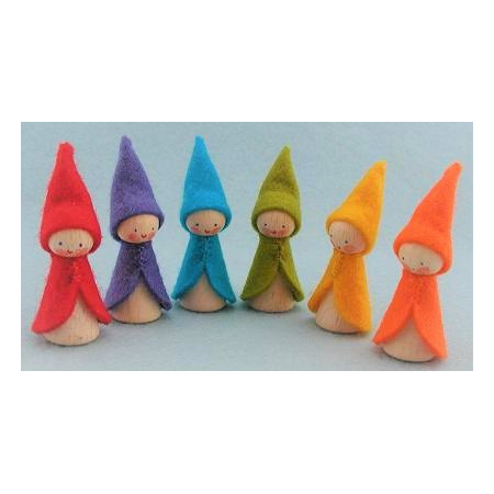 Zes regenboogkabouters helder (Atelier Pippilotta)