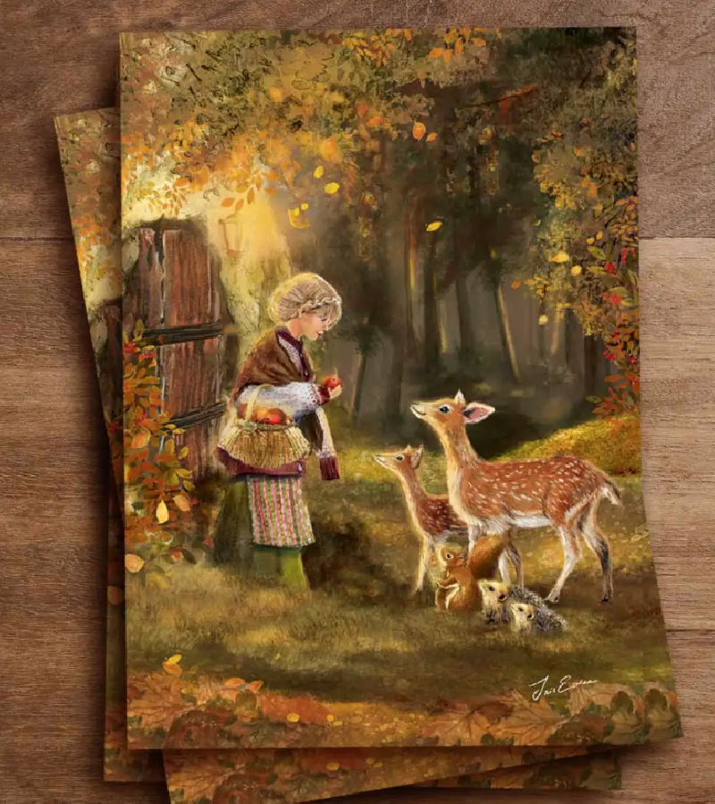 Iris Esther postkaart deer delight