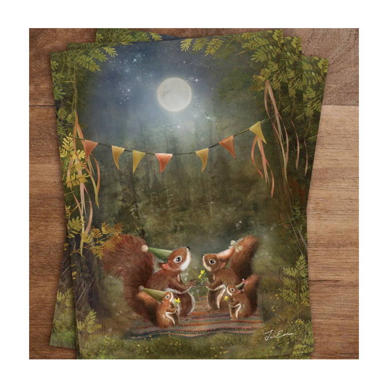 Iris Esther postal card full moon party