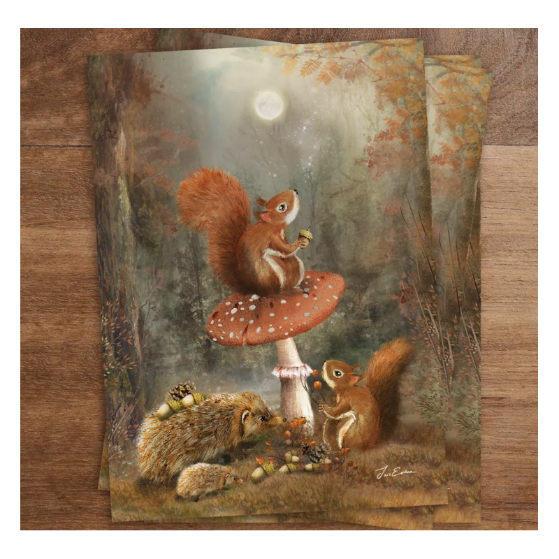 Iris Esther postkaart preparing for winter