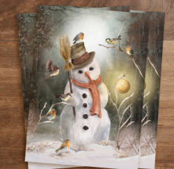 Iris Esther postkaart snowman
