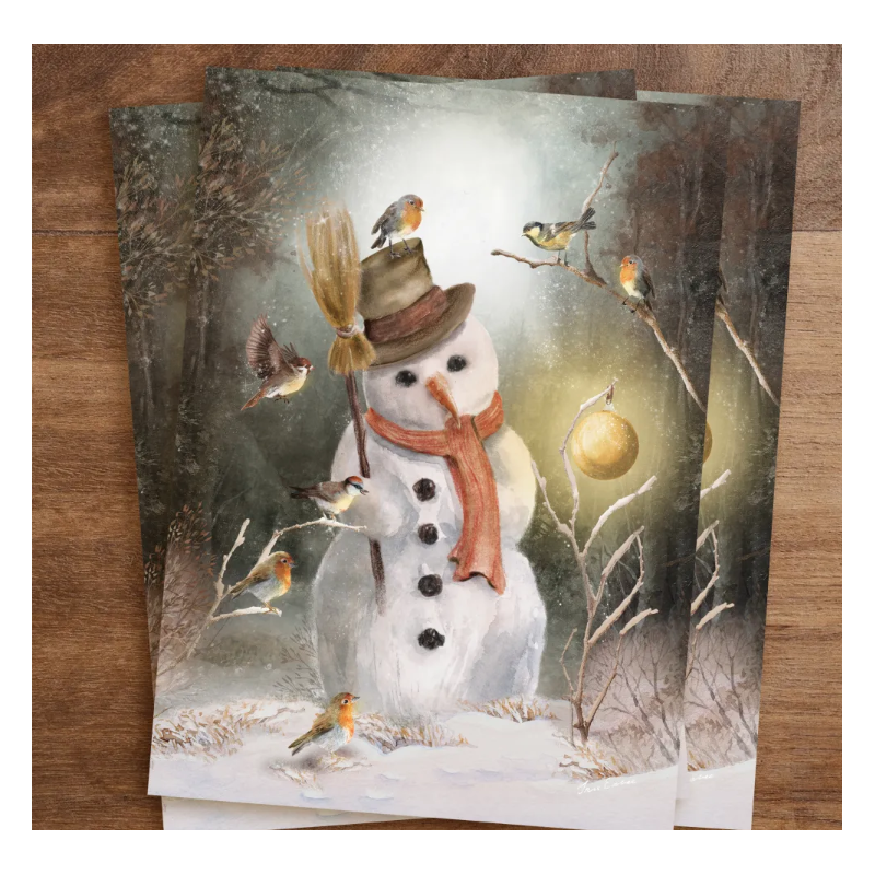 Iris Esther postkaart snowman