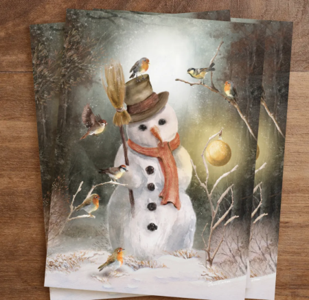 Iris Esther postal card snowman