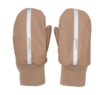 Celavi mittens with fleece lining tawny brown