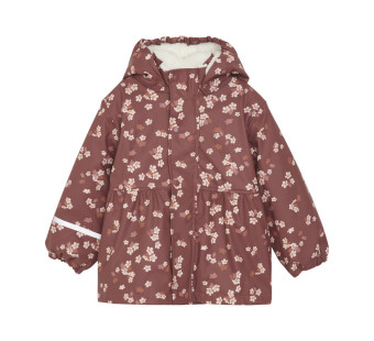 Celavi rain coat with fleece lining with flower print  apple butter