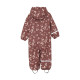 Celavi  rainsuit with fleece lining apple butter and flowers