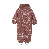 Celavi  rainsuit with fleece lining apple butter and flowers