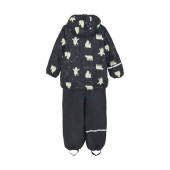 Celavi rain suit fleece lined with bears navy