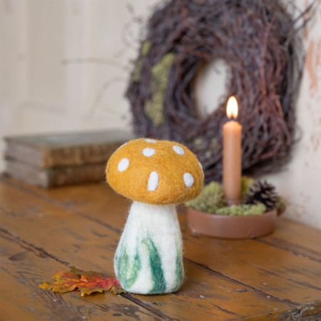 Sjaal met Verhaal paddenstoel bruin