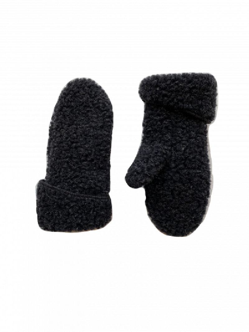 We are woven woolen mittens flat white