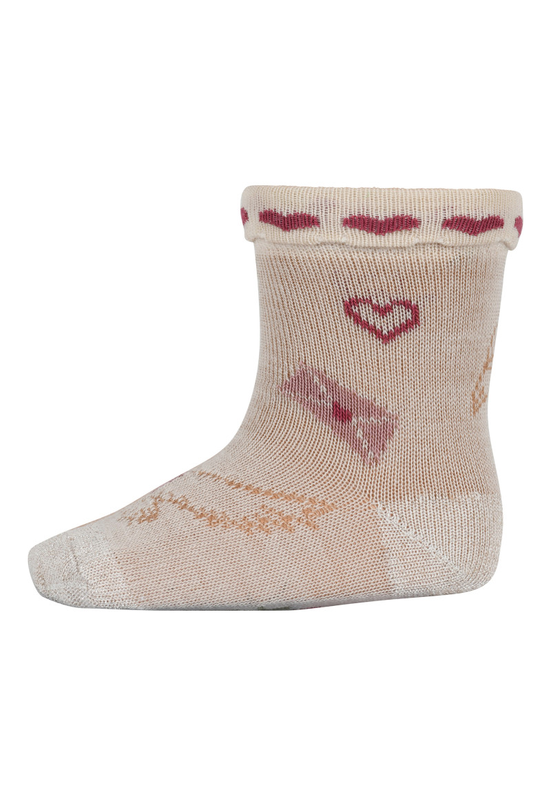 MP Denmark  socks hearts ecru (79256)