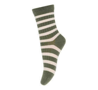 MP Denmark rib socks striped  olivine (1235) 79200