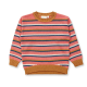 Sense Organics knitted sweater pink blue camel striped