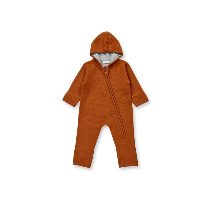 Sense Organics boiled baby romper in merino wool brown