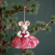 Sjaal met verhaal hanger ballerina muis rood