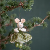 Sjaal met verhaal hanger ballerina muis wit