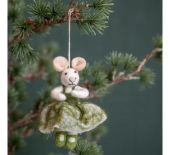 Sjaal met verhaal hanger ballerina muis groen