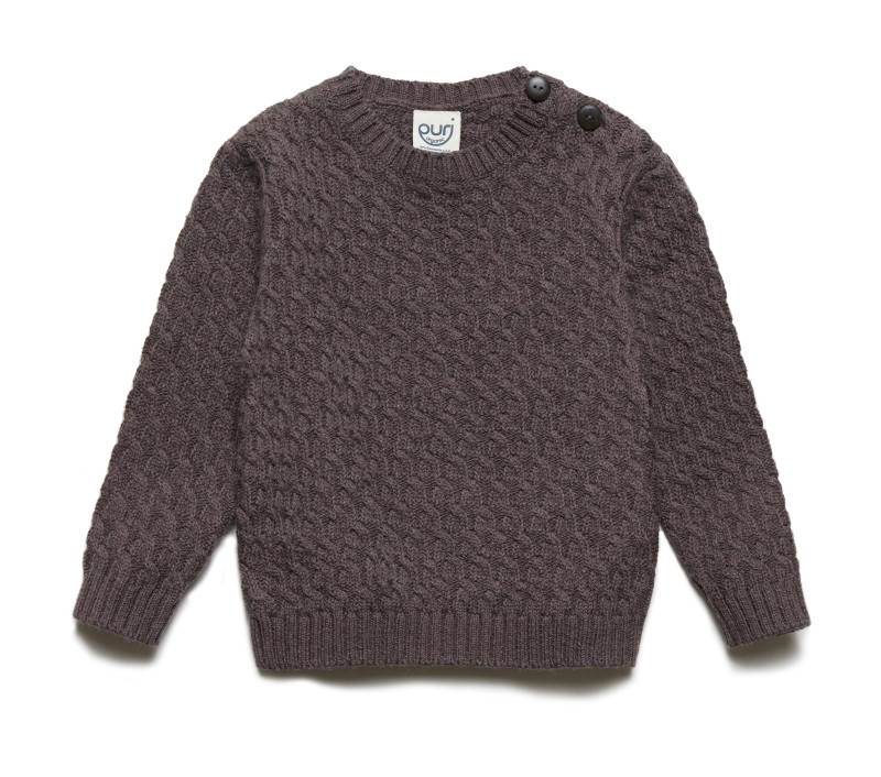 Puri organics sweater oyster grey  80% cotton 20% wool