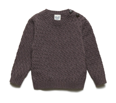 Puri organics sweater oyster grey  80% cotton 20% wool