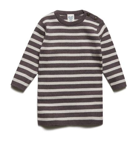 Puri organics gebreide jurk mauve 80% katoen 20% wol