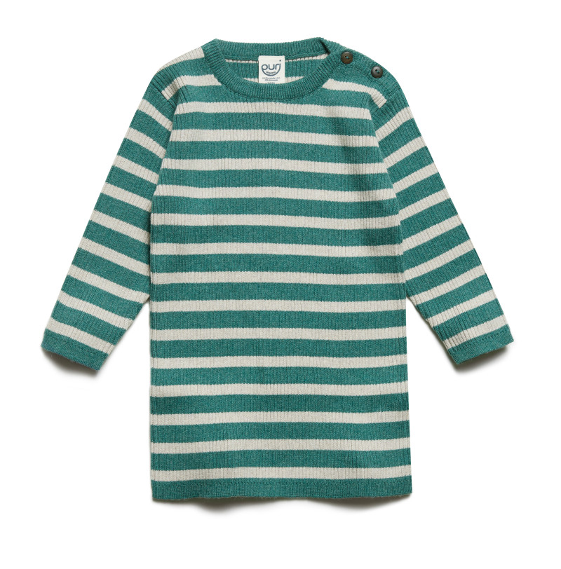 Puri organics gebreide jurk mauve 80% katoen 20% wol