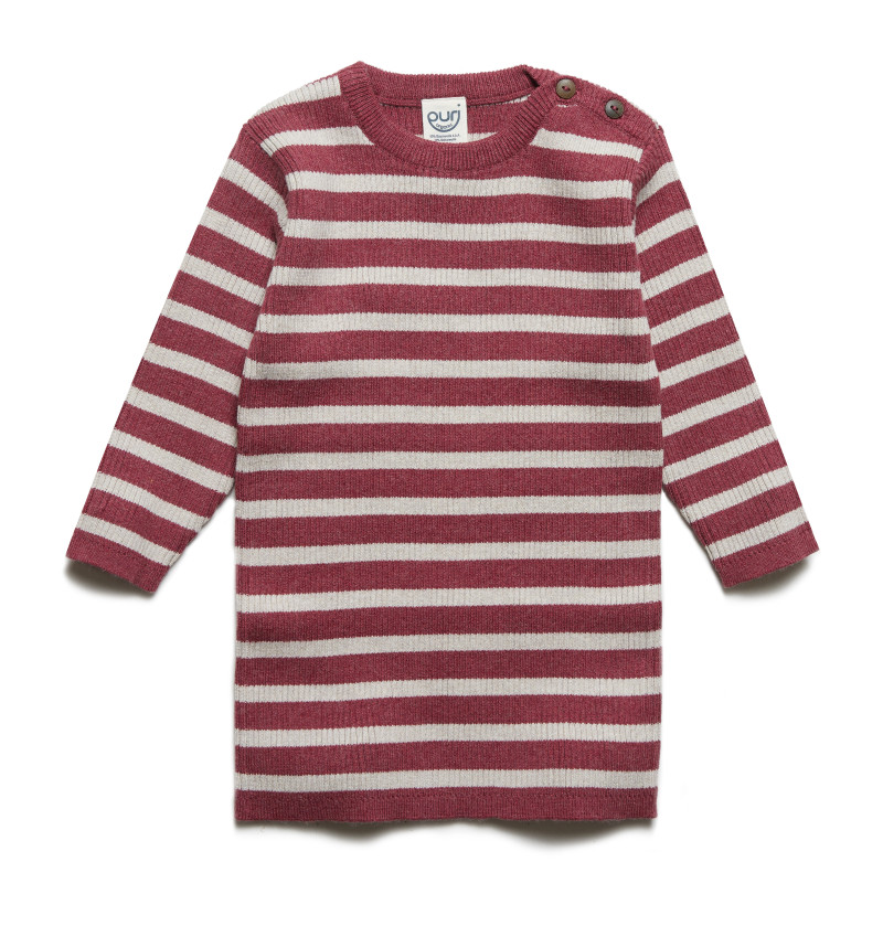 Puri organics dress mauve 80% cotton 20% wool
