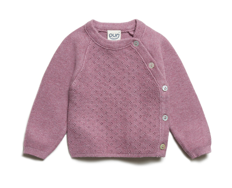 Puri organics cardigan misty rose 80% cotton and 20% silk