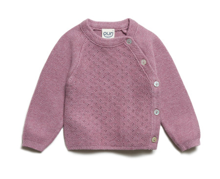 Puri organics cardigan misty rose 80% cotton and 20% silk
