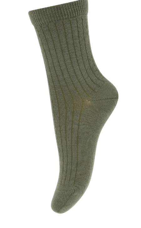 MP Denmark wollen rib sokken olivine (1235)