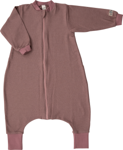 Lilano wolzijde slaapzak met armen en voetjes mauve (100970)