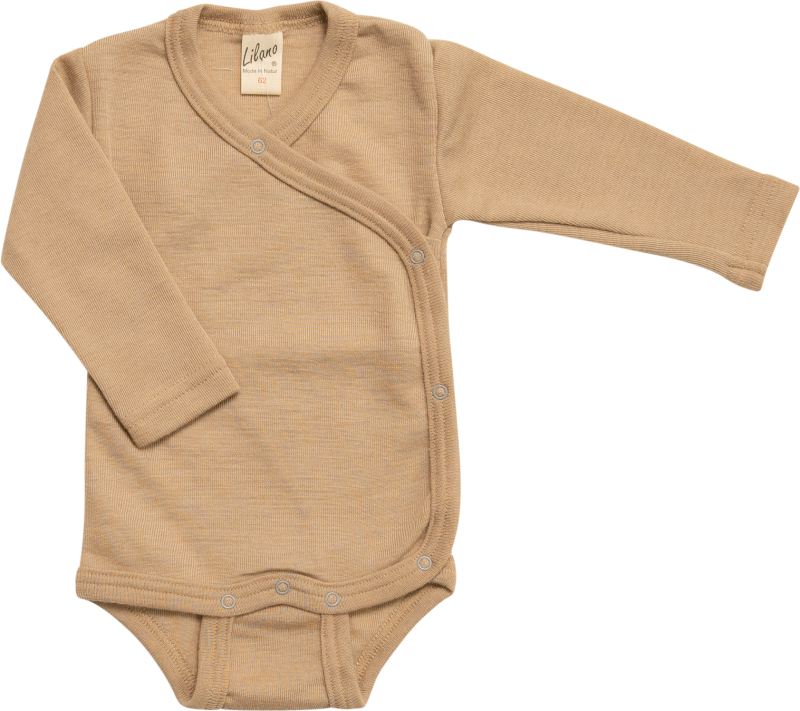 Lilano wool silk wrap around body sand