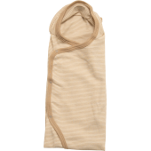 Lilano woolsilk wrap around blanket with buttons sand striped  (100385)