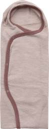 Lilano woolsilk wrap around blanket with buttons mauve striped  (100385)