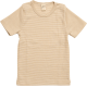 Lilano wool silk short sleeved shirt sand striped