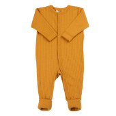 Joha jumpsuit met omslag 100% merinowol roest oranje   (56140)