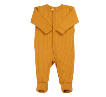 Joha jumpsuit met omslag 100% merinowol okergeel (56140)