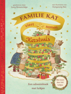 Familie kat viert samen kerstmis (M van der Zanden)