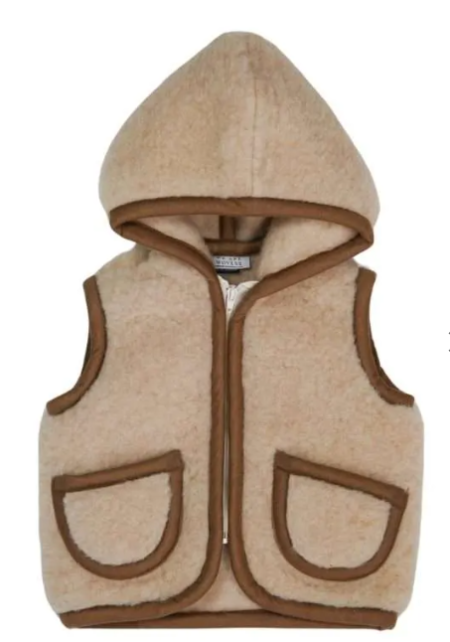 We are wovens woolen bodywarmer flate white (child)