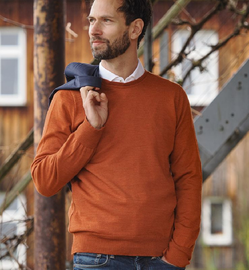 Reiff woloen sweater for men navy