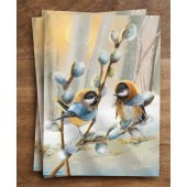 Iris Esther postkaart chickadees chat