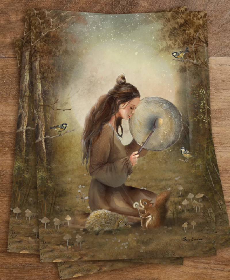 Iris Esther postal card preparing for winter